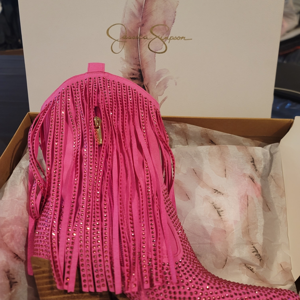 Valley Pink Fringe Women's Boots By Jessica Simpson